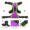 Picture of PHOEPET 2019 Upgraded No Pull Dog Harness, Reflective Adjustable Vest, with a Training Handle + 2 Metal Leash Hooks+ 3 Snap Buckles +4 Slide Buckles(S, Purple)