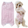 Picture of Kukaster Pet Dogs Recovery Suit Post Surgery Shirt for Puppy, Wound Protective Clothes for Little Animals(Pink White Stripe-s)