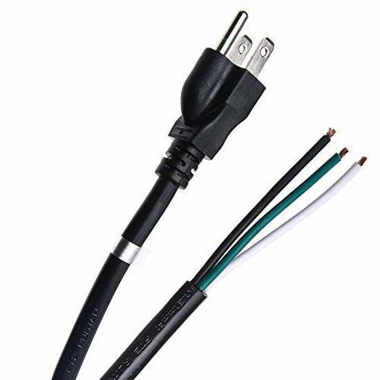 GetUSCart- 12 AWG 3 Conductor 3-Prong Power Cord with Open Wiring, 20 ...