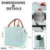 Picture of Insulated Lunch Box for Women Reusable Lunch Bag Durable Large Lunch Totes for Women Men Adult with Bottle Holder And Side Pockets for Work Picnic Travel - Heather Teal