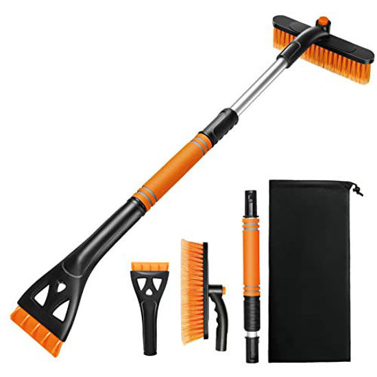 GetUSCart- Viopic 3-in-1 Extendable 25.2?-32? Ice Scraper and Snow Brush, Snow  Scraper w/Pivoting Brush Head for Car Windshield Car Vent, Detachable Snow  Removal Tool with Ergonomic Foam Grip for Cars, Orange