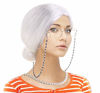 Picture of Old Lady Custume Set-Grandmother Wig,Wig Caps,Madea Granny Glasses, Eyeglass Retainer Chain,Pearl Necklace(5 Pieces) Fits All (Style-9)