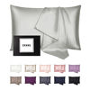 Picture of INSSL Silk Pillowcase for Women, Mulberry Silk Pillowcase for Hair and Skin and Stay Comfortable and Breathable During Sleep. (Grey, 20"×26")