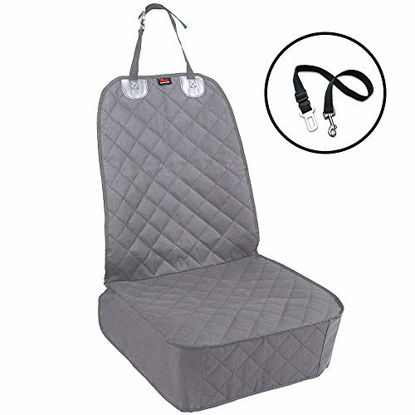 Picture of HONEST OUTFITTERS Dog Car Seat Covers, Pet Front Cover for Cars, Trucks, and Suv's - Waterproof & Nonslip Dog Seat Cover(Gray)