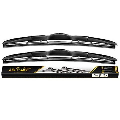 Picture of ABLEWIPE Windshield wiper blades Bracketless Beam Hybrid U J-hook wiper 26" + 22" Winter Summer Wiper Car Windshield wiper blades NO.19223-2 (set of 2)