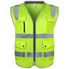 Picture of amoolo Safety Vest with 9 Pockets, Zipper and Padded Neck, High Visibility Reflective Vest, ANSI/ISEA Type R Class 2 , Yellow, 3XL