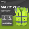 Picture of amoolo Safety Vest with 9 Pockets, Zipper and Padded Neck, High Visibility Reflective Vest, ANSI/ISEA Type R Class 2 , Yellow, 3XL