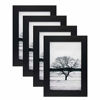 Picture of Egofine 4x6 Picture Frames Set of 4 - Made of Solid Wood for Table Top Display and Wall Mounting photo frame Black