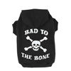 Picture of EXPAWLORER Black L Bad to The Bone Printed Skull Cat Fleece Sweatshirt Dog Hoodies