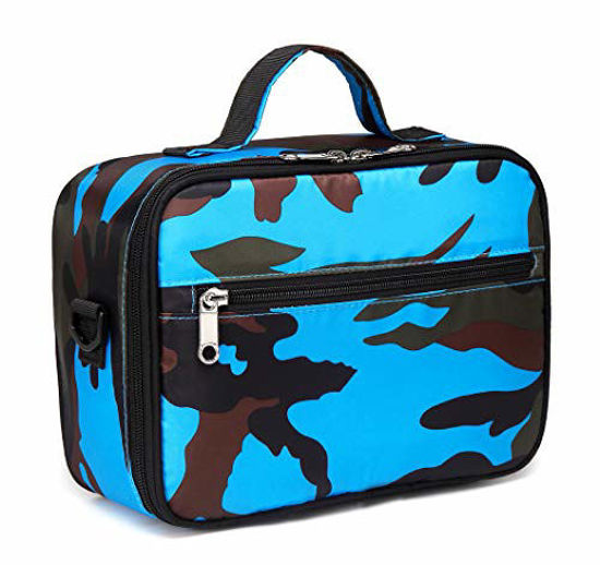 Picture of Kids Insulated Lunch Bags for Boys Lunch Box Carrier for Girls for School Food Cooler (Camo Blue)