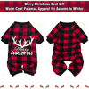 Picture of Dog Christmas Pajamas Winter Coat Christmas Banners Cold Protective Warm Pet Dog Clothes Nightdress Red Black Plaid Small Medium Large