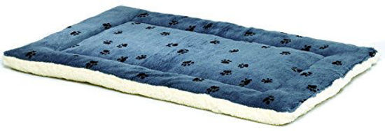 Picture of Reversible Paw Print Pet Bed in Blue / Cream, Dog Bed Measures 23.5L x 17W x 2.8H for Small Dogs, Machine Wash