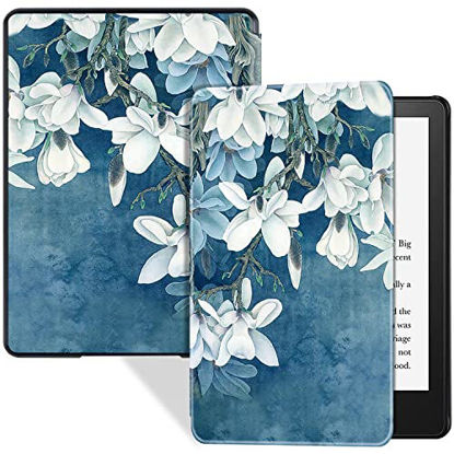 Picture of BOZHUORUI Slim Case for All-New 6.8 inch Kindle Paperwhite 11th Generation - 2021/Kindle Paperwhite Signature Edition - Premium PU Leather Lightweight Cover with Auto Wake/Sleep (Magnolia)