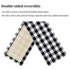 Picture of Senneny Buffalo Plaid Table Runner, Reversible Burlap & Cotton Table Runner, Farmhouse Buffalo Check Table Runner for Christmas Holiday Birthday Party Table Home Decoration