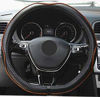 Picture of Mayco Bell Microfiber Leather Car Steering Wheel Cover (D Shape, Black Orange)