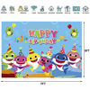 Picture of Baby Shark Birthday Decorations Cute Shark Backdrop for Baby Shower Party Banner 7x5ft Vinyl Photo Background Studio Props