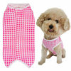 Picture of Kukaster Pet Dogs Recovery Suit Post Surgery Shirt for Puppy, Wound Protective Clothes for Little Animals(Pink White Plaid-m)