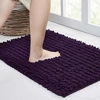 Picture of Walensee Bathroom Rug Non Slip Bath Mat (24x17 Inch Dark Purple) Water Absorbent Super Soft Shaggy Chenille Machine Washable Dry Extra Thick Perfect Absorbant Best Small Plush Carpet for Shower Floor