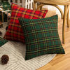 Picture of AQOTHES 2 Pack Christmas Plaid Decorative Throw Pillow Covers Scottish Tartan Cushion Case for Farmhouse Home Holiday Decor Green, 20 x 20 Inches