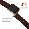 Picture of POWER PRIMACY Bands Compatible with Apple Watch Band 38mm 40mm 42mm 44mm, Top Grain Leather Smart Watch Strap Compatible for Men Women iWatch Series 6 5 4 3 2 1,SE (Coffee/Rosegold, 42mm 44mm)