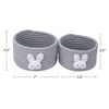 Picture of Small Basket Set of 2 Bunny Mini Woven Baskets Round Cotton Rope Basket Little Storage Baskets for Organizing Bins Organizer for Nursery Room Decor Kids Baby Dog Toy Keys Snack Drawer Gifts, XS Gray