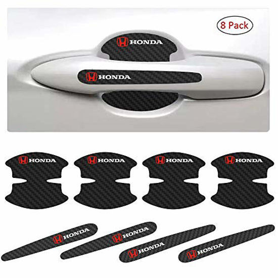GetUSCart- 8PCS Carbon Fiber Compatible with Honda Car Door Handle  Scratches Protective Films Side Sticker Scratches Car Door Protector Films