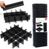 Picture of Flytianmy 40Pcs Drawer Dividers, Adjustable Drawer Organizer for Socks, Underwear, Makeup, Can Help Tidy Kitchen, Bedroom, Dresser Black