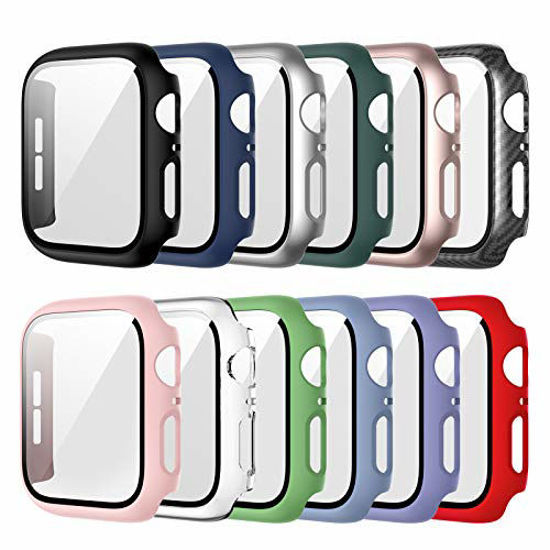 Picture of 12 Pack Case for Apple Watch 38mm Series 3/2/1 with Tempered Glass Screen Protector, Haojavo Full Hard PC Ultra-Thin Scratch Resistant Bumper HD Protective Cover for iWatch Accessories