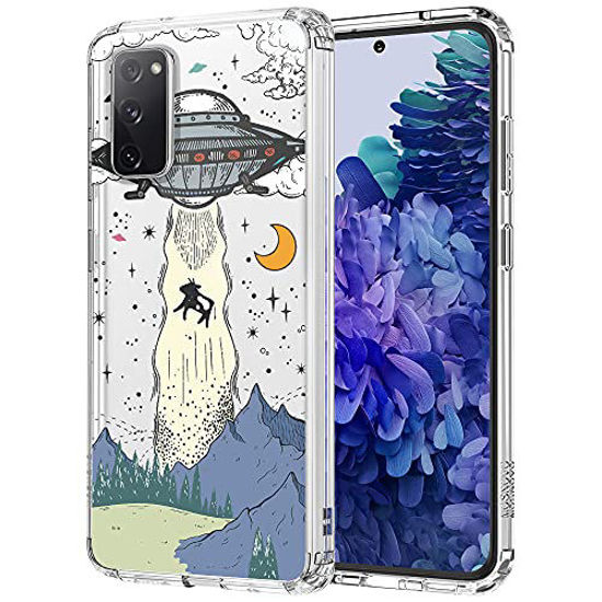 Picture of MOSNOVO UFO Case for Samsung Galaxy S20 FE, Clear Design Transparent Plastic Hard Back Case with TPU Bumper Protective Case Cover for Samsung Galaxy S20 FE 5G