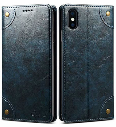 Picture of SINIANL iPhone XR Case, Leather Wallet Folio Case Book Design Flip Cover with Stand and ID Credit Card Slot Magnetic Closure for iPhone XR 6.1 inch 2018