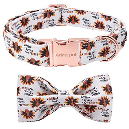 Picture of ARING PET Dog Collar with Detachable Bow, Adorable Bowtie Dog Collars, Adjustable & Comfortable Soft Collar Gift for Small Medium Large and Boy Girl Dogs.