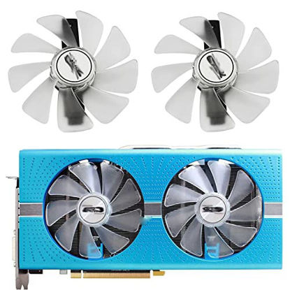 Picture of Cavabien 95mm CF1015H12D FDC10U12S9-C None Cable Graphic Card Cooles Fan for Sapphire Nitro RX 580 / RX 570 / RX 480 VGA Video Card Cooling (White Graphics Card Fan 2 PCS)