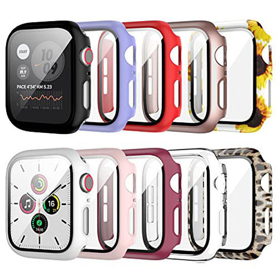 GetUSCart 10 Pack Apple Watch Case with Tempered Glass Screen