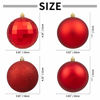 Picture of 4PC Christmas Ball Ornaments Red Giant Shatterproof Plastic Decorative Hanging Mercury Ball for Holiday Party Decorations (10cm-4)