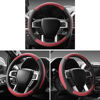 Picture of SEG Direct Black and Red Microfiber Leather Steering Wheel Cover for F-150 Tundra Range Rover 15.5" - 16"