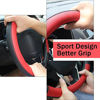 Picture of SEG Direct Black and Red Microfiber Leather Steering Wheel Cover for F-150 Tundra Range Rover 15.5" - 16"