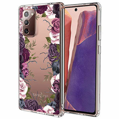 Picture of for Samsung Galaxy Note 20 Case, for Samsung Galaxy Note 20 5G Case, MOSNOVO Clear Slim Soft TPU + PC Cover Case with Violet Garden Floral Design Case for Galaxy Note 20 (2020)