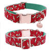 Picture of DOGWONG Cotton Dog Collar with Bowtie Christmas Candy Red Pet Collar for Large Small Medium Dog