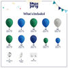 Picture of HOUSE OF PARTY Dinosaur Balloon Garland Arch Kit 158 Pcs | 5" 10" 12" 18" Dark Green, Green, Blue, Stone & Midnight Dinosaur Balloons |Dinosaur Birthday Party Supplies & Safari Birthday Party Supplies