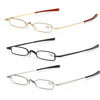 Picture of Small Reading Glasses Men Women 3 Pairs Slim Pocket Readers with Pen Clip Metal Case Spring Hinge 1.75