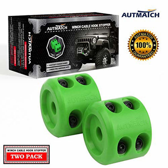 GetUSCart- AUTMATCH Winch Cable Hook Stopper (2 Pack) Silicone Rubber Shock  Absorbent Winch Stopper Best Winch Accessories for Wire & Synthetic Cables  ATV UTV Prevent Pulling Eliminate Abrasion Bouncing Green