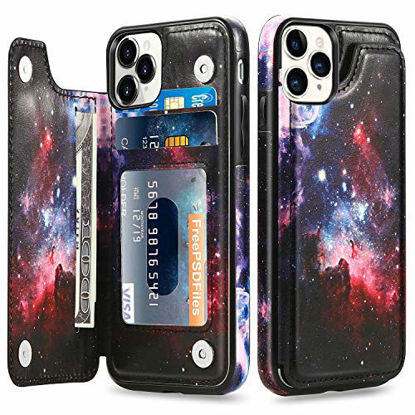 Picture of LETO iPhone 12 Pro Max Case,Flip Folio Leather Wallet Case Cover with Fashion Flower Designs for Girls Women,with Card Slots Kickstand Protective Phone Case for iPhone 12 Pro Max 6.7" Nebula