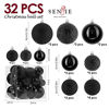 Picture of Christmas Ornaments for Xmas Trees,Black Shatterproof Christmas Ball Ornaments of 32 pcs