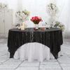 Picture of Poise3EHome 50x50 Square Sequin Tablecloth for Party Cake Dessert Table Exhibition Events, Black