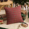 Picture of AQOTHES 2 Pack Christmas Plaid Decorative Throw Pillow Covers Scottish Tartan Cushion Case for Farmhouse Home Holiday Decor Red and Green, 20 x 20 Inches