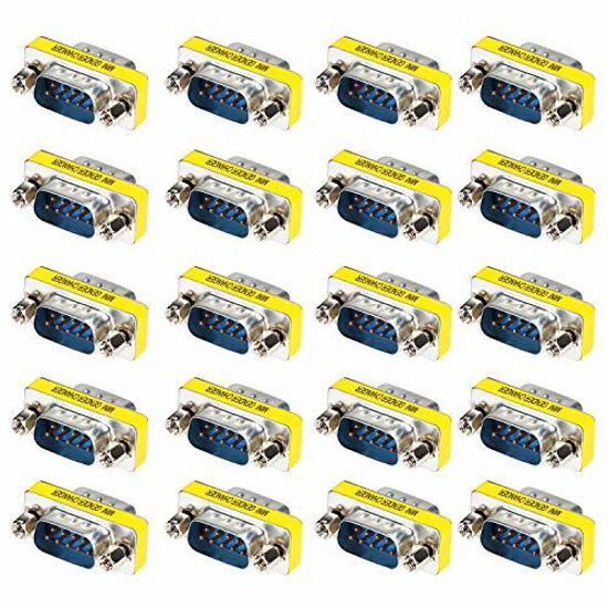 Picture of abcGoodefg 9 Pin RS-232 DB9 Male to Male Female to Female Serial Cable Gender Changer Coupler Adapter (20 Pack, DB9 Male to Male)