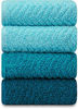 Picture of DecorRack 4 Large Kitchen Towels, 100% Cotton, 15 x 25 inches, Absorbent Dish Drying Cloth, Perfect for Kitchen, Solid Color Hand Towels, Turquoise (4 Pack)