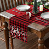 Picture of Artoid Mode Red and Black Buffalo Plaid Believe Table Runner, Seasonal Winter Christmas Holiday Kitchen Dining Table Decoration for Indoor Outdoor Home Party Decor 13 x 90 Inch