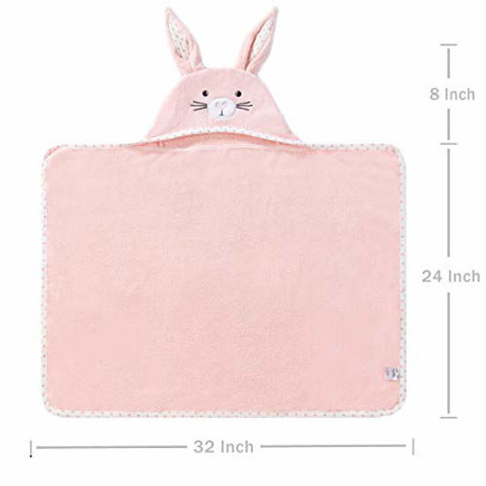 Picture of TBEZY Baby Hooded Towel with Unique Animal Design Ultra Soft Thick Cotton Bath Towel for Newborn (Bunny)