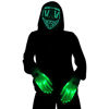 Picture of HobbyLane Halloween Purge Mask Light Up Mask and LED Gloves, Led EL Wire Horror Mask Creepy Cosplay Costume for Halloween Festival Masquerade Party - Green